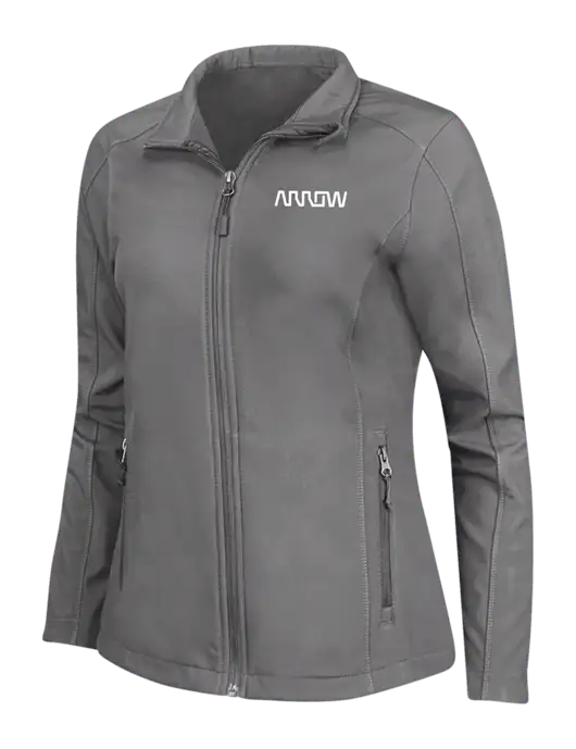 Medium Grey Womens Core Soft Shell Jacket w/Arrow Electronics Logo