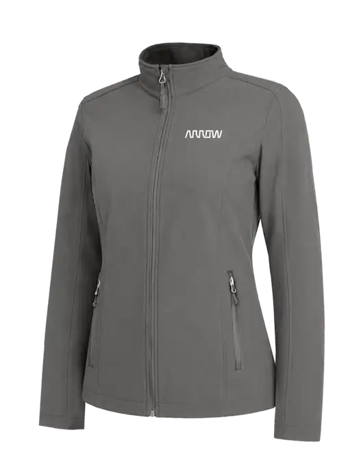 Medium Grey Womens Core Soft Shell Jacket w/Arrow Electronics Logo