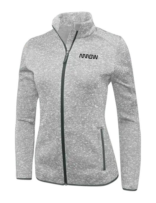Grey Heather Womens Sweater Fleece Jacket w/Arrow Electronics Logo