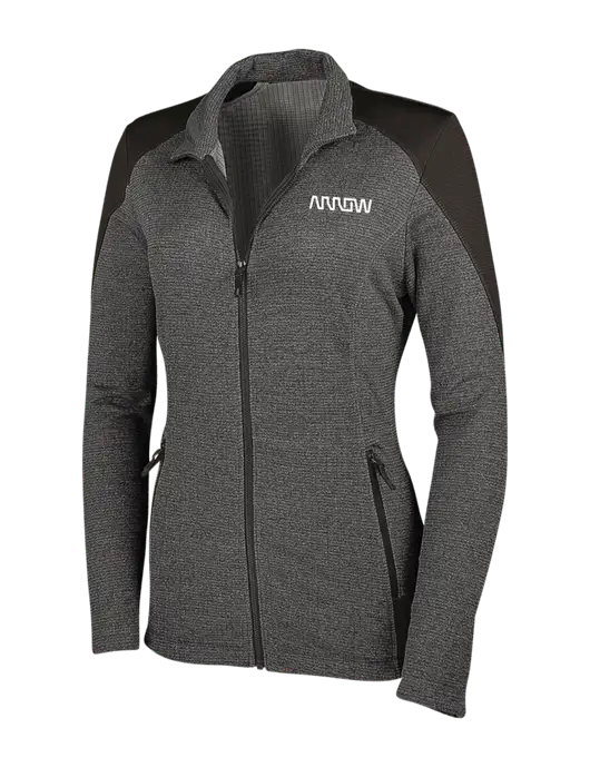 Medium Grey Heather Womens Grid Fleece Jacket w/Arrow Electronics Logo