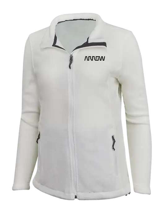 Womens White Fleece Jacket w/Arrow Electronics Logo