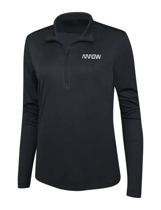 Black Heather Womens Endeaver 1/4 Zip Pullover w/Arrow Electronics Logo