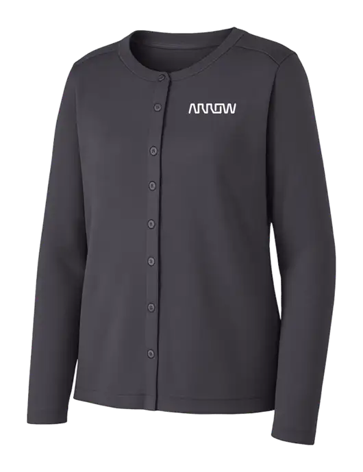 Grey Smoke Womens Concept Stretch Button-Front Cardigan Sweater w/Arrow Electronics Logo