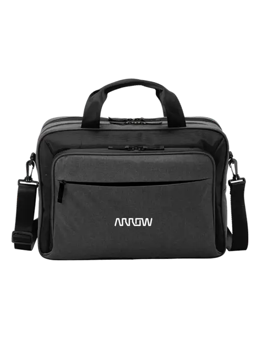Travel Exec Graphite Heather/Black Laptop Briefcase w/Arrow Electronics Logo