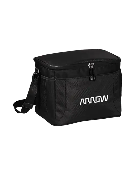 12 Can Black/Black Cube Cooler  w/Arrow Electronics Logo