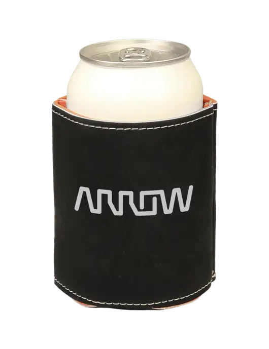 Black Leatherette Beverage Holder w/Arrow Electronics Logo