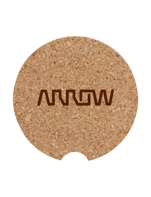 Cork Car Coaster, 2.5" w/Arrow Electronics Logo