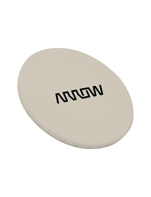 Round Sandstone Coaster w/Arrow Electronics Logo