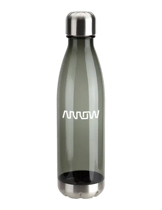 Bayside Tritan Smoke 25 oz Bottle with Stainless Base and Cap w/Arrow Electronics Logo