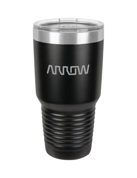 Polar Camel 30 oz Powder Coated Black Vacuum Insulated Tumbler w/Arrow Electronics Logo