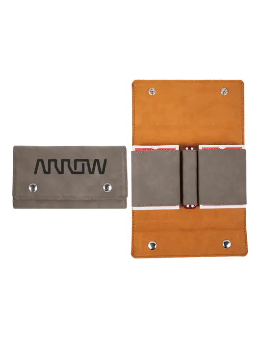 Grey Leatherette Card & Dice Set w/Arrow Electronics Logo