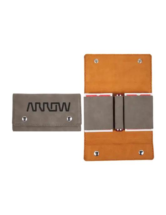 Grey Leatherette Card & Dice Set w/Arrow Electronics Logo