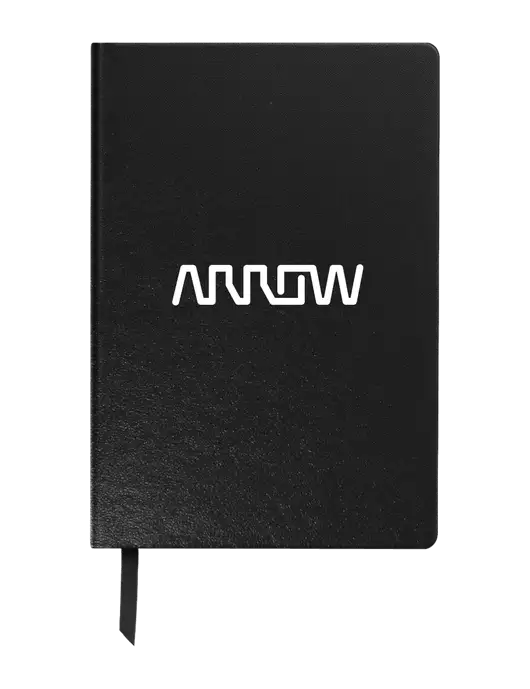 Achieve Black Hardcover Journal, 5.5 x 8.37 w/Arrow Electronics Logo