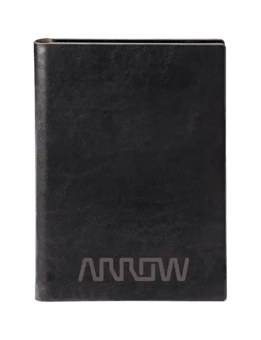 Fabrizio Black 7 x 9.625 Padfolio & Notepad w/Arrow Electronics Logo