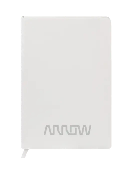 Fabrizio White Hard Cover 5.75 x 8.3  Journal w/Arrow Electronics Logo