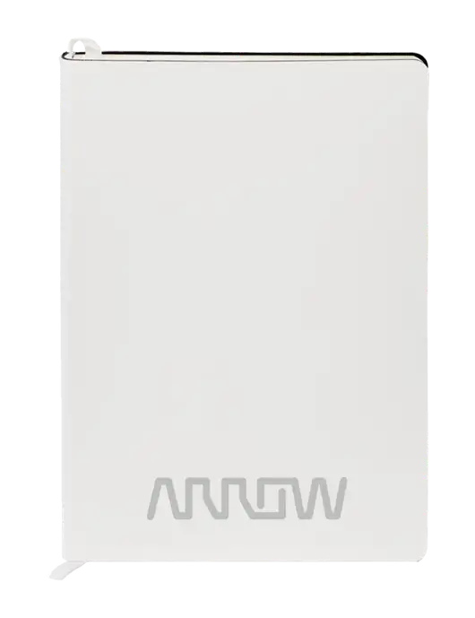 Fabrizio White Soft Cover 5.75 x 8.125 Journal w/Arrow Electronics Logo