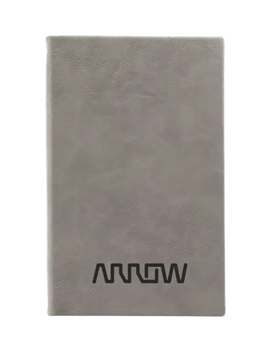 Grey Leatherette 5.25 x 8.25 Journal w/Arrow Electronics Logo