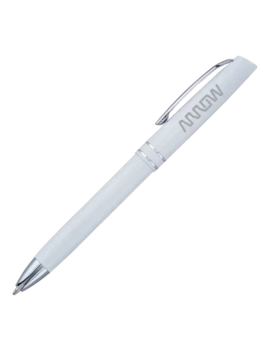 White Anguilla Black Ink Pen w/Arrow Electronics Logo