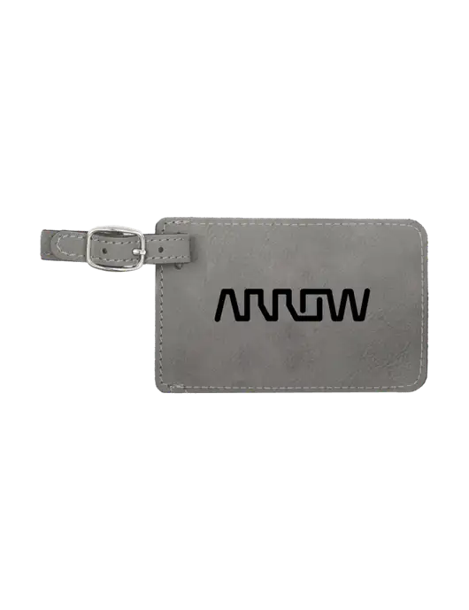 Grey Leatherette Luggage Tag w/Arrow Electronics Logo