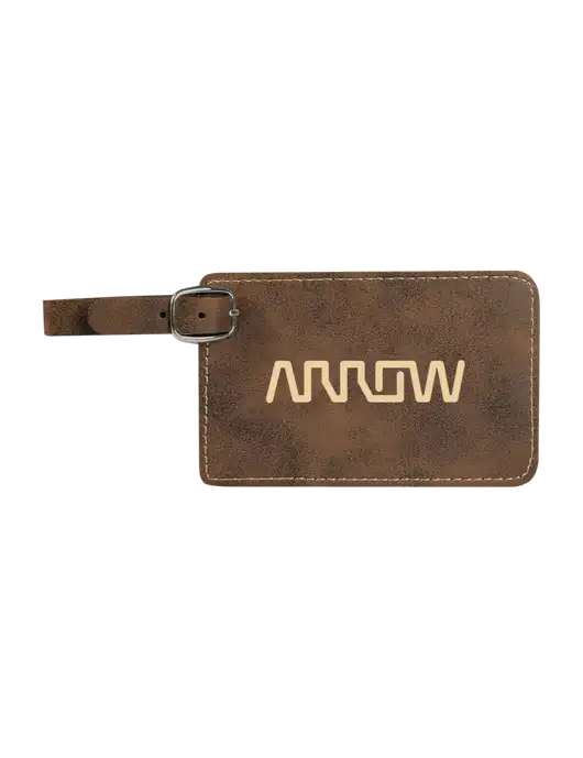 Rustic Leatherette Luggage Tag w/Arrow Electronics Logo