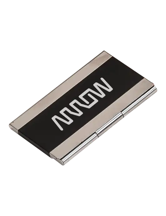 Black 3.75 x 2.5 Business Card Holder w/Arrow Electronics Logo