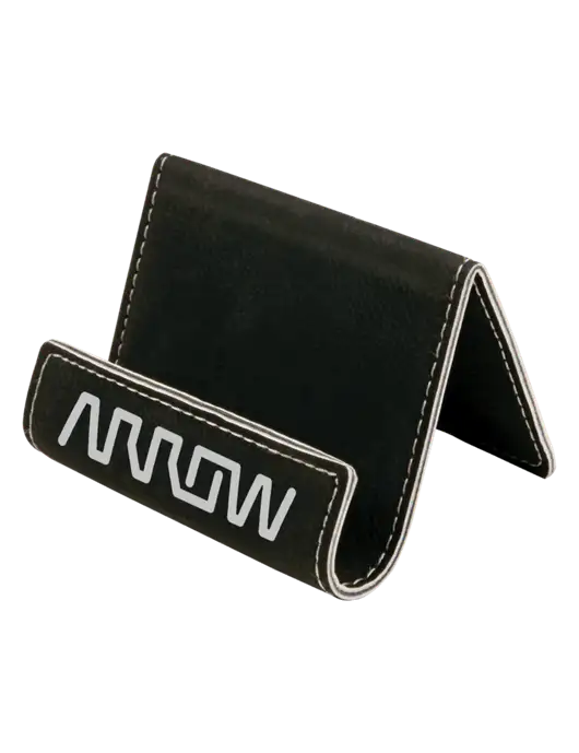 Black Leatherette Card & Phone Holder w/Arrow Electronics Logo