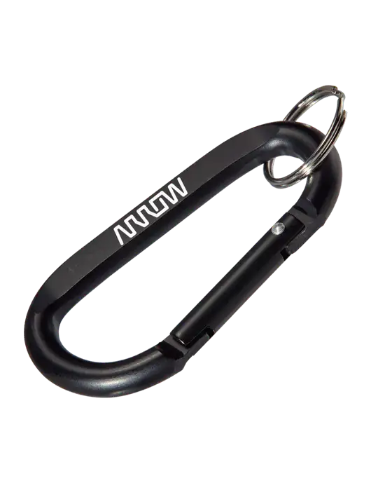 Black Carabiner & Key Ring w/Arrow Electronics Logo