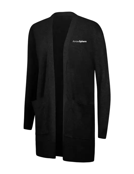 Mercer+Mettle Womens Black Open Front Cardigan Sweater w/Arrow Sphere Logo