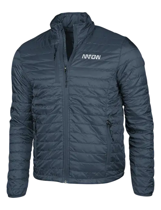 Navy Puffy Packable Jacket w/Arrow Electronics Logo