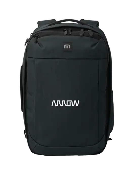 TravisMathew Black Convertible Backpack w/Arrow Electronics Logo