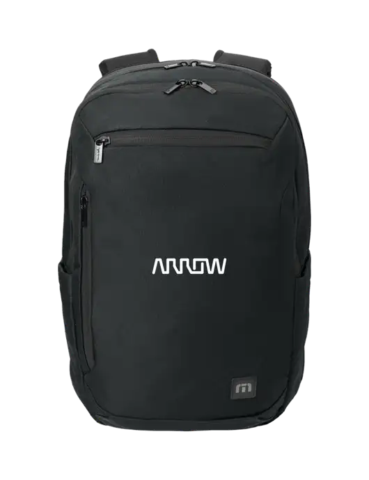 TravisMathew Black Duration Backpack w/Arrow Electronics Logo