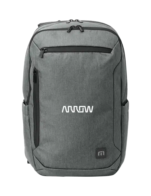 TravisMathew Medium Grey Heather Duration Backpack w/Arrow Electronics Logo