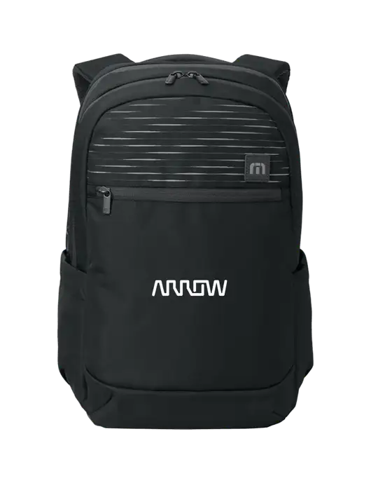 TravisMathew Black Approach Backpack w/Arrow Electronics Logo
