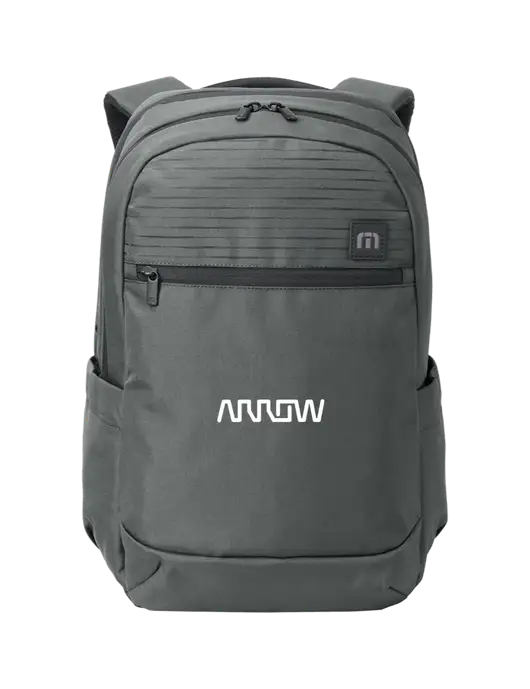 TravisMathew Dark Medium Grey Approach Backpack w/Arrow Electronics Logo