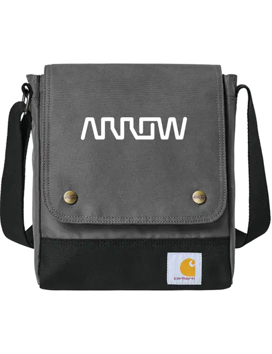 Carhartt Medium Grey Crossbody Snap Bag w/Arrow Electronics Logo