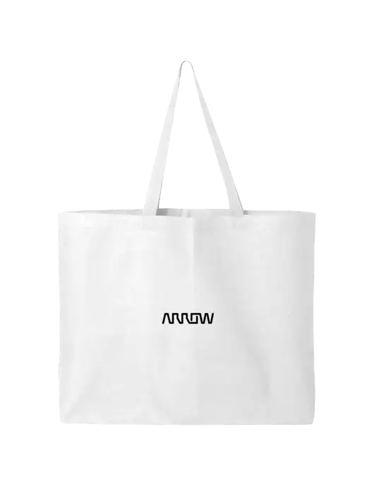 Sturdy Canvas White Tote w/Arrow Electronics Logo