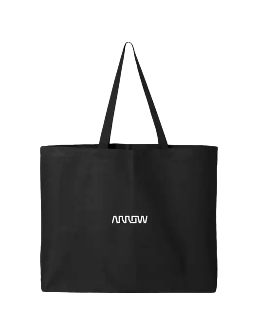 Sturdy Canvas Black Tote w/Arrow Electronics Logo