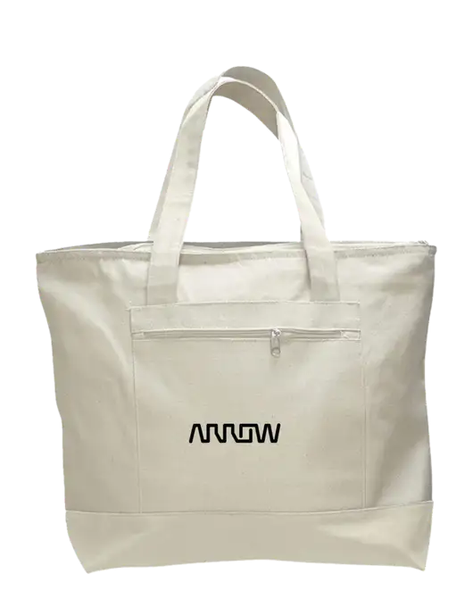 Natural Zippered Tote  w/Arrow Electronics Logo