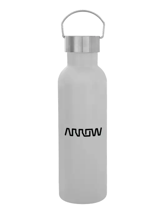 28 oz White Bubbli Stainless Steel Bottle w/Arrow Electronics Logo