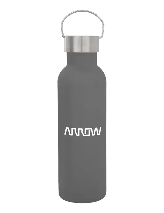28 oz Medium Grey Bubbli Stainless Steel Bottle w/Arrow Electronics Logo