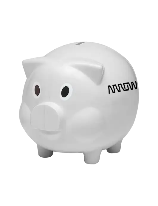 White Piggy Bank w/Arrow Electronics Logo