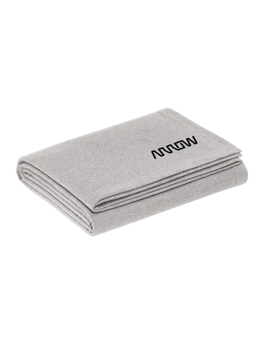Recycled Light Heather Grey Blanket w/Arrow Electronics Logo