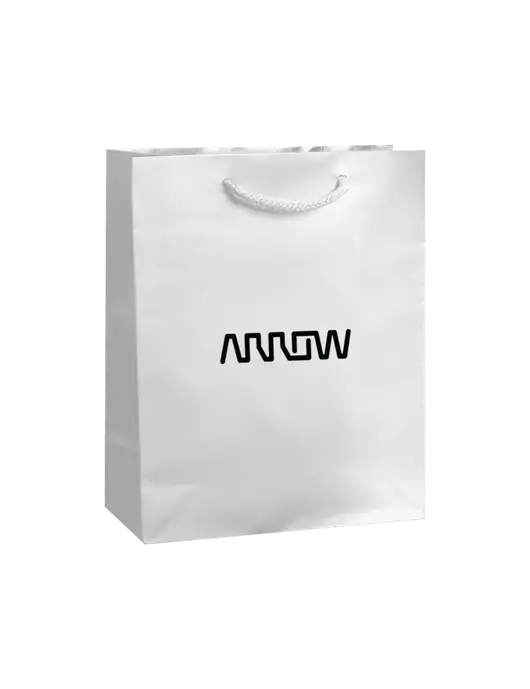 White Gift Bag Gloss 8x10 w/Arrow Electronics Logo
