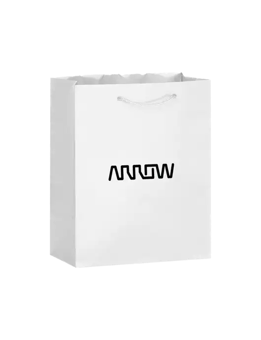 White Gift Bag Matte 8x10 w/Arrow Electronics Logo
