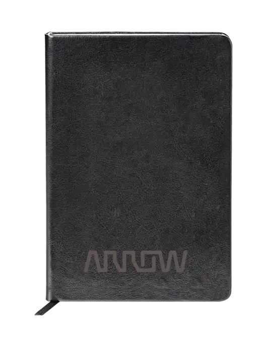 Fabrizio Black Hard Cover 5.75 x 8.3 Journal w/Arrow Electronics Logo