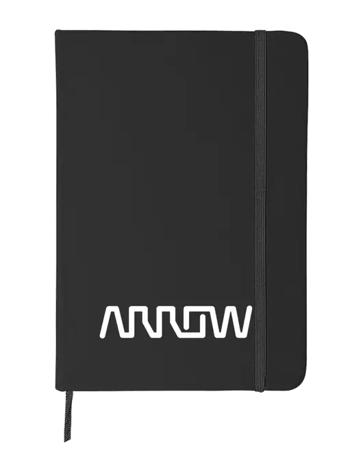 Black Comfort Touch Bound Journal 5" X 7" w/Arrow Electronics Logo