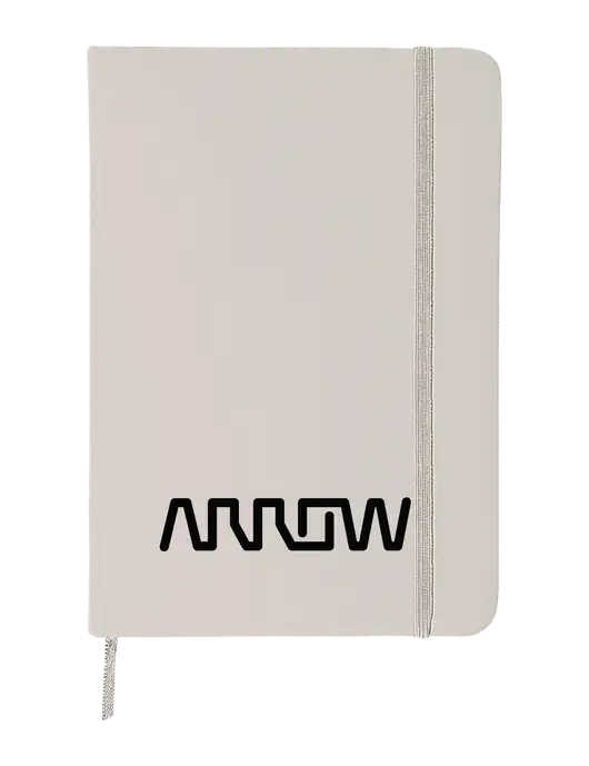 White Comfort Touch Bound Journal 5" X 7" w/Arrow Electronics Logo