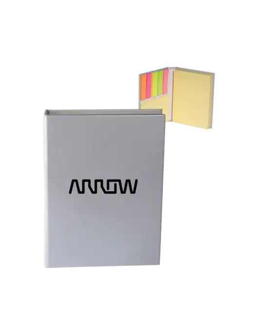 Light Medium Grey Sticky Book Folio, 3.125 x 4.125 w/Arrow Electronics Logo
