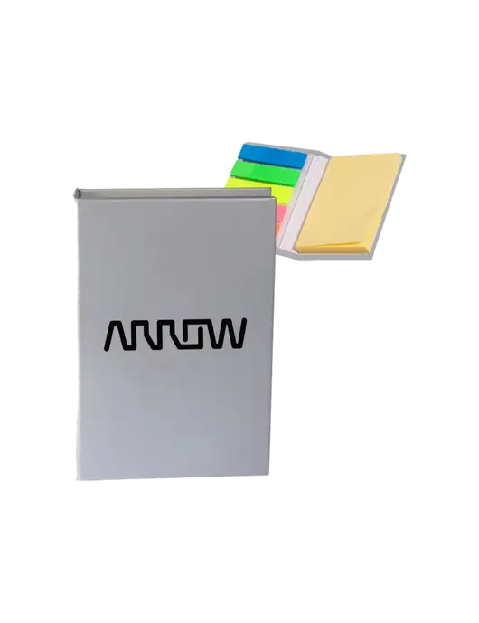 Light Medium Grey Micro Sticky Note Pad, 2 x 3.25 w/Arrow Electronics Logo