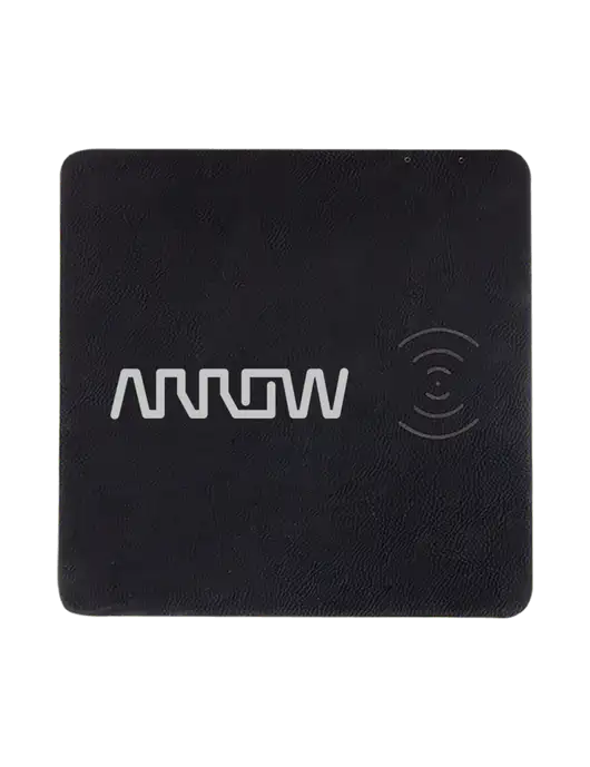 Black Laserable Leatherette Phone Charging Mat w/Arrow Electronics Logo